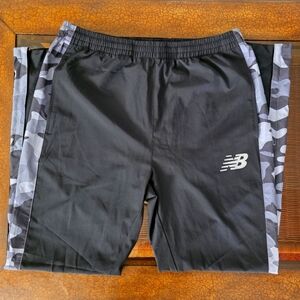 New Balance Black and Gray Athletic Shorts with Reflective Camo Panels SZ L